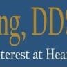 A blue banner with the words " dr. Ing dds " in gold letters